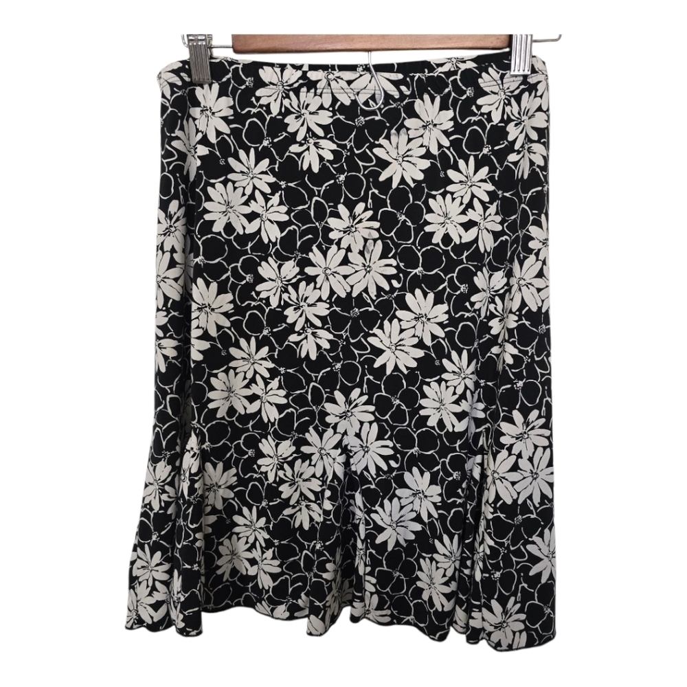 ​ Briggs New York Vintage 90s Black & White Floral Mini Skirt - Picture 2 of 7